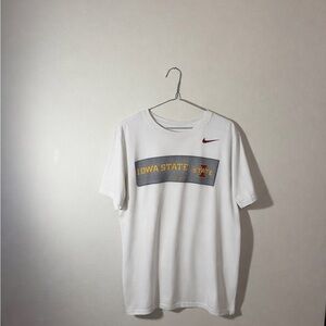 Nike White and Gray Iowa State Men's Tee